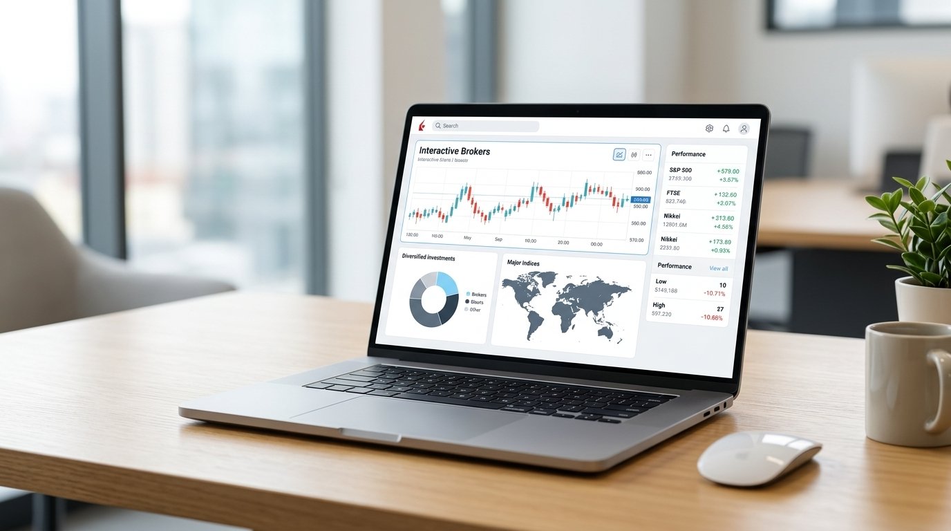 Pantalla de gráficos financieros y análisis de Interactive Brokers Latinoamérica